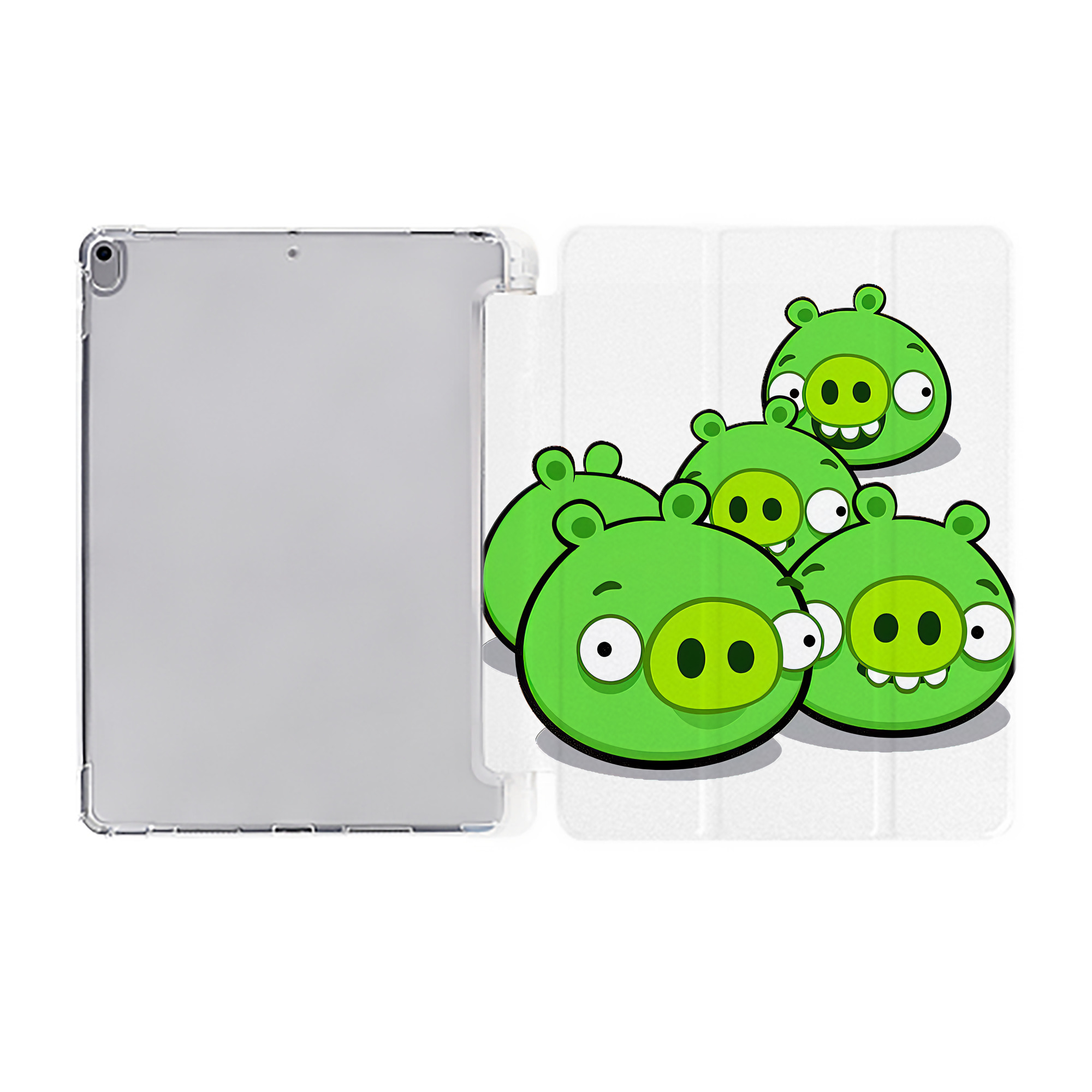 （画像用） Angry Birds アングリーバード IPad ケース ペン収納付き 三つ折りスタンド PUレザー×シリコン 対応機種9.5/10.5/10.9インチ